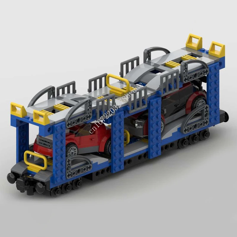 

368PCS MOC Railway Transport Cart with Two Matching Cars Building Blocks Model Bricks Display Collection Children's Toys Gifts