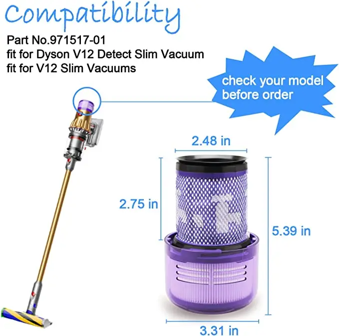 Suitable For Vacuum Cleaner Accessories V12 Detect Slim Filter V12