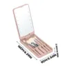 New 5pcs Travel Makeup Brush Set With Led Light Mirror Case  Rechargable Folding Makeup Mirror Storage Box For Beauty Tool 5