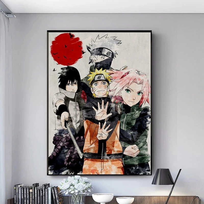 Pendurado de anime japonês Naruto cartaz tecido rolagem desenho animado  quadrinhos decoração para pendurar na parede casa dormitório escritório  (16 x 24/40 cm x 60 cm) (Minato-1)