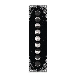 Bohemian Starry Night Moon Phase Tapestry - Black and White Wall Hanging Decor - 150X40 (1)