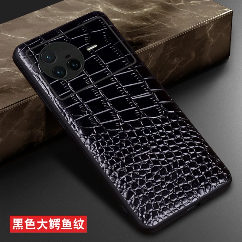 Luxury Genuine Leather Magnetic Litchi Grain Cover Mobile Crocodile Head Phone Case For Vivo X90 X80 X70 Pro x note Cover Cases