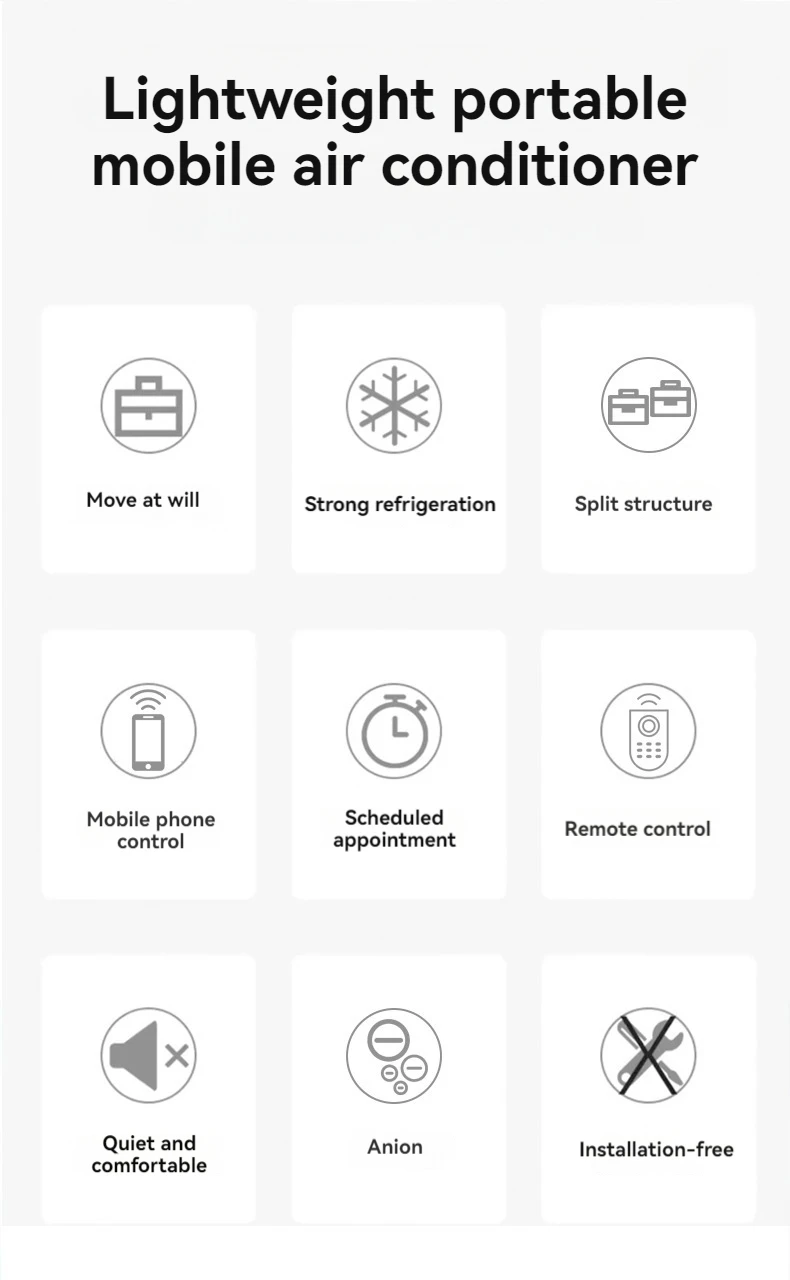 Description Picture 4 of itemCamping Air Conditioner3000BTU 110V/220V Split Mobile Air Conditioner Car Air Conditioner Free Installation Camping Tent With Wi