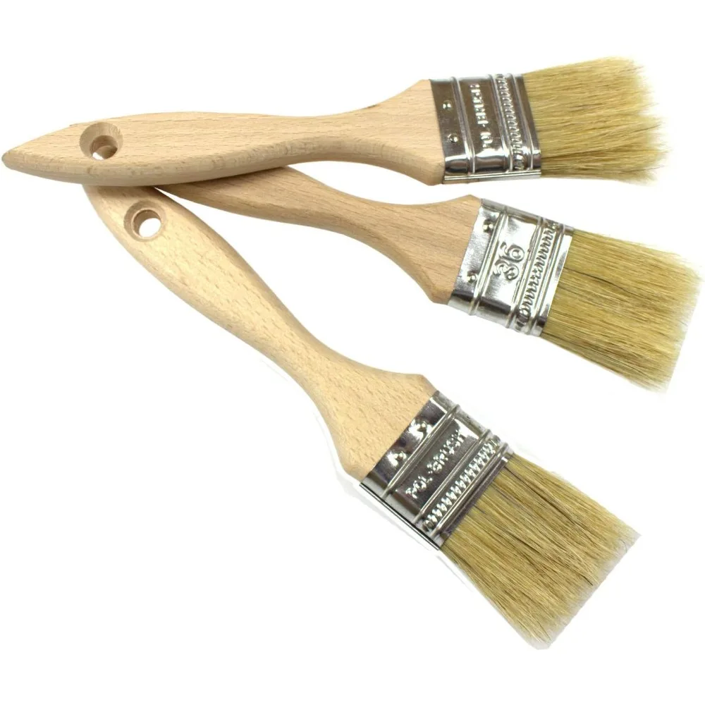 3PCS BBQ Pinsel Schwein Haar Pinsel Holzgriff 1,5 Zoll Weiche Haar Malerei Pinsel für Wand und Möbel malen Werkzeug Set – Detail 1