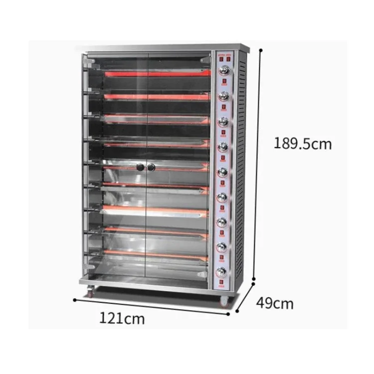 China Manufacturer Stainless Steel 3-Layer Electric/Gas 15 Chicken Rotisserie for Sale 4