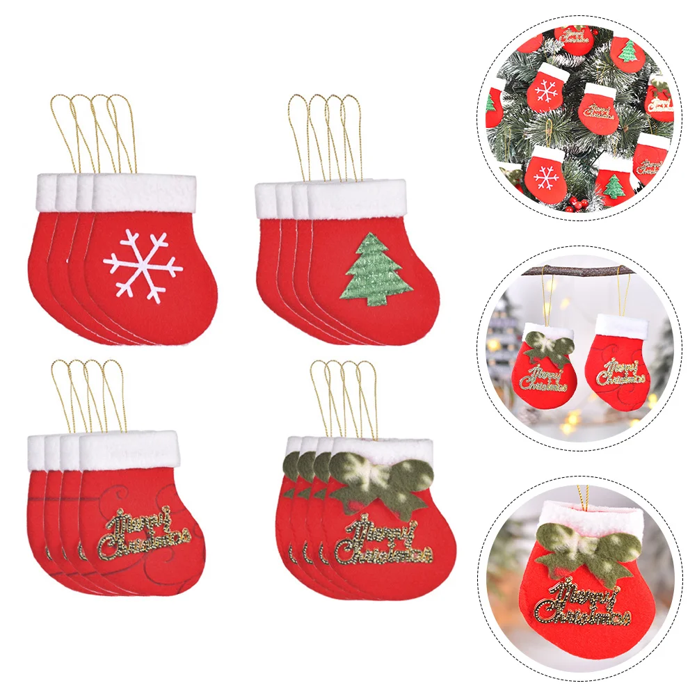 

16pcs Christmas Tree Stocking Pendant Decorative Xmas Stocking Xmas Tree Pendant