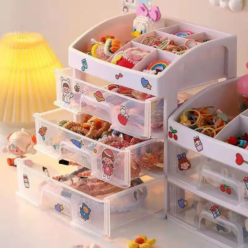 Plastic Minimalist Transparent Drawer Storage Box Cosmetics Sorting Box Makeup Student Dormitory Desktop Storage Rack