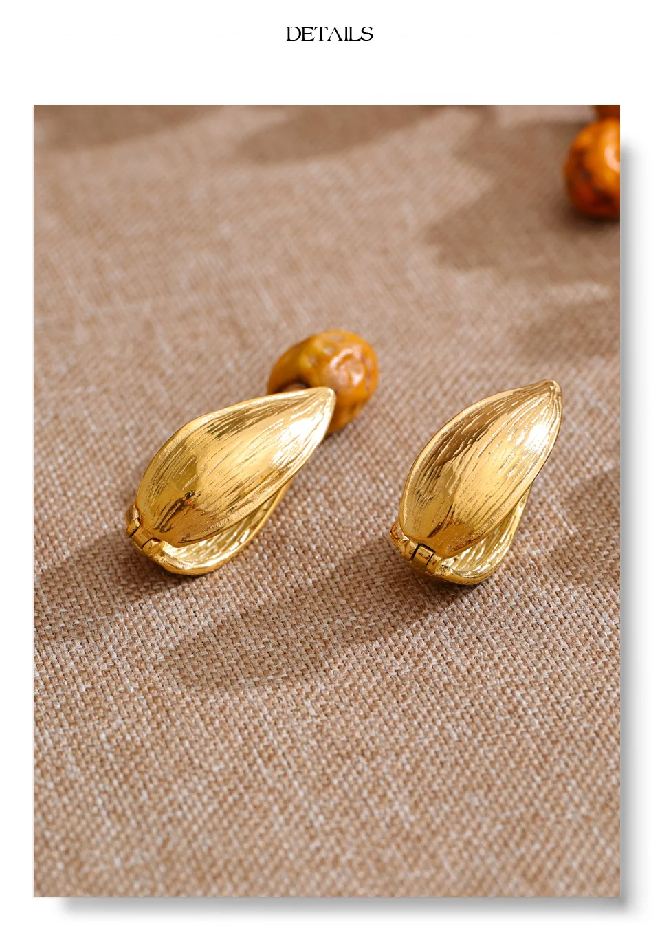 Yhpup Edelstahl-Creolen für alle Anlässe, 18 Karat Gold, PVD-beschichtet, geometrisch, lässig, schlicht, Statement-Schmuck, doppelseitig – Detail 7
