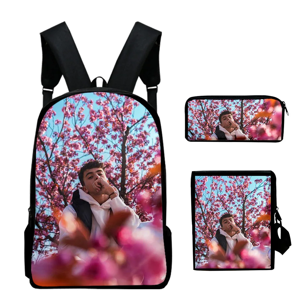 Popular Funny inoxtag 3D Print 3pcs/Set pupil School Bags Laptop Daypack Backpack Inclined shoulder bag Pencil Case