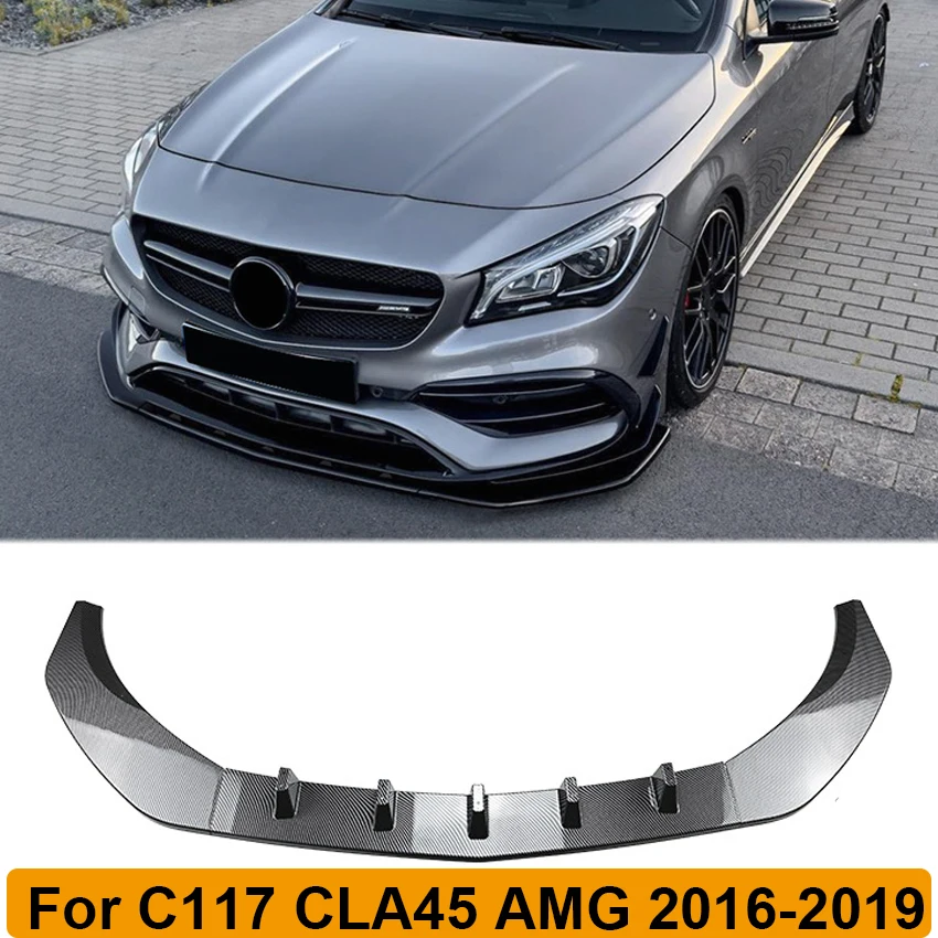 

C117 Front Bumper Lip Spoiler Splitter Canard Cover For Mercedes Benz CLA Class CLA200 260 CLA45 AMG 2016-2019 Car Accessories