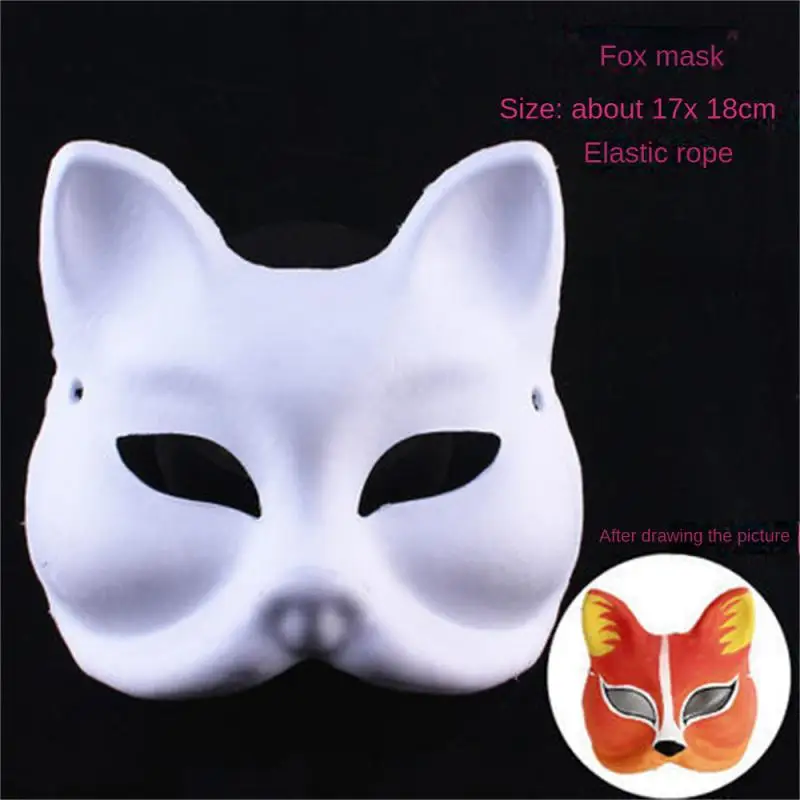 Anime Pulp Japanese Mask 1~20PCS Half Face Hand-painted Cat Fox Mask Anime Masquerade Halloween Festival Cosplay Prop