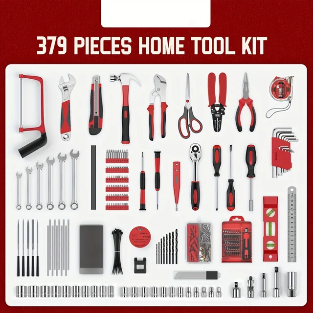 379 Piece Household and Automotive Repair Tool Set Alloy Material 3