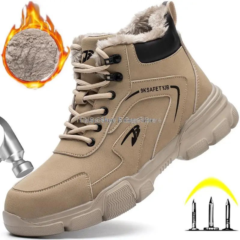 2023NewMensSafetyShoesWinterSafetyBootsManAntiSmashPuncture