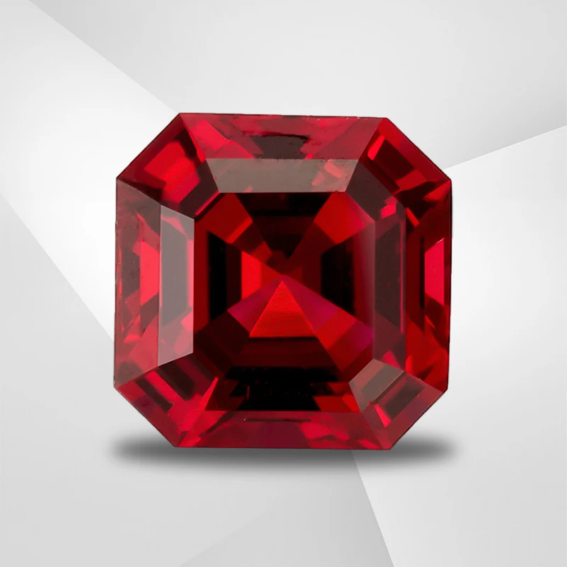 

Lab Grown Ruby Asscher Square Multi Size Pigeon Blood Red for DIY Jewelry Pendant Ring Making Material AGL Certificate Gemstone