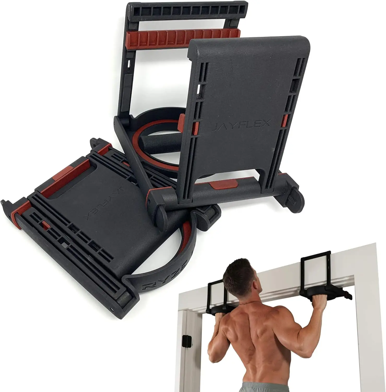 Portable Door Frame Pull Up Bar Rotating Handles, No Screws Needed-275 lbs Capacity-Perfect for Home or T