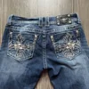Gothic Trend Harajuku Retro Embroidery Pattern Slim Jeans Women's New Stretch Hot Girl Flare Pants Autumn Y2K Trendy Trousers 2