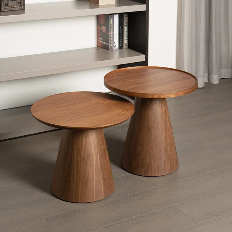 

Solid Vintage Coffee Table Wood Round Table Sofa Side Table Japanese Style Home Decoration 2022 New Dropshipping
