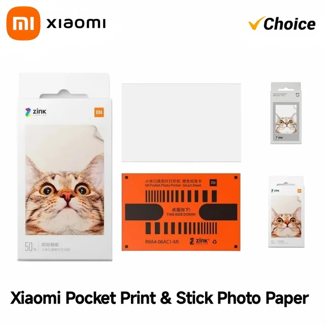 Mijia ZINK Pocket Photo Paper 3Inch Self-Adhesive Instant Print No Ink Needed for Mi Pocket Printer 1S  50 sheets 1 pack