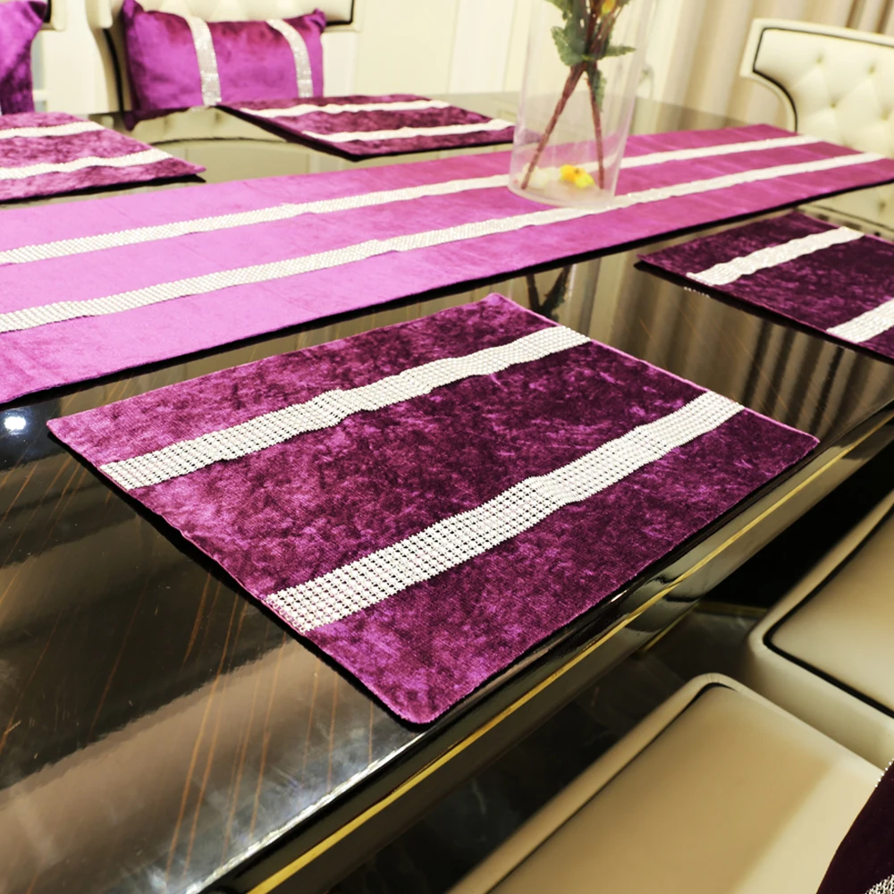 

Elegant velvet with diamond material table runner, table cover, wedding party favors, home decoration, hotel tablecloths