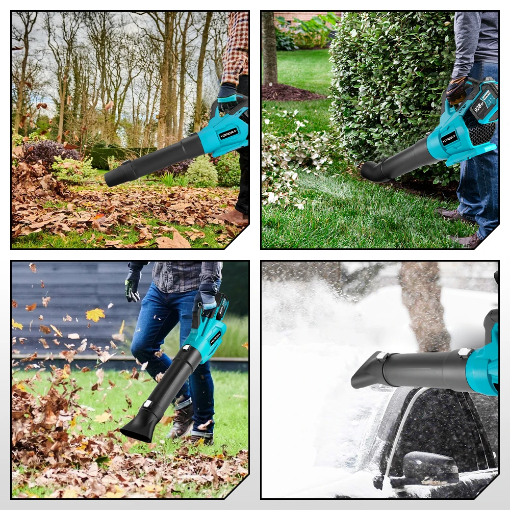 YOFIDRA 2000W Electric Air Blower 21500RPM Cordless Leaf Snow Blower Cleaner Sweeper Garden Power Tools For 21V 18V Battery