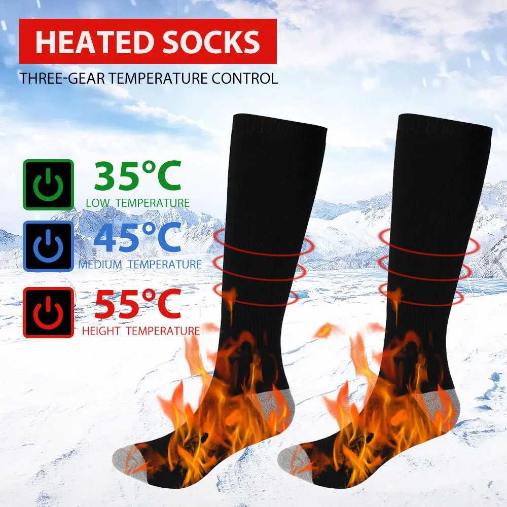 Thermal Cotton Heated Socks Winter Foot Warmer Electric Warming Battery Operated 