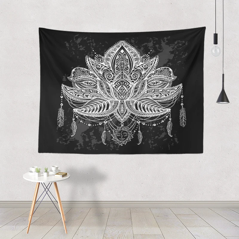 Fabric Tapestries Kawaii Printing Interstellar Mandala Moon Large Size Wall Background Decoration Blanket Indian Garland |