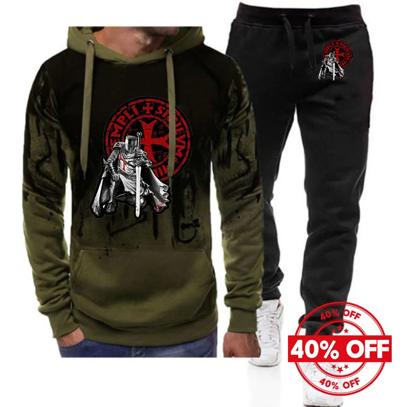 Mens Knights Templar Hoodies and Leisure Pants Suits