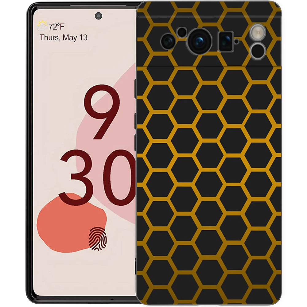 Honeycomb Pattern Black TPU Bumper Phone Case
