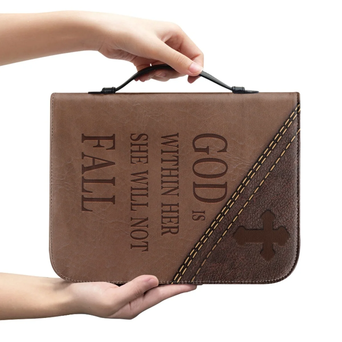 

Crazy Cross Brand Design Bible Storage Bag POD Drop Shipp Women Church Practical Bible Bag Leather Study Book Holy Storage Boxes