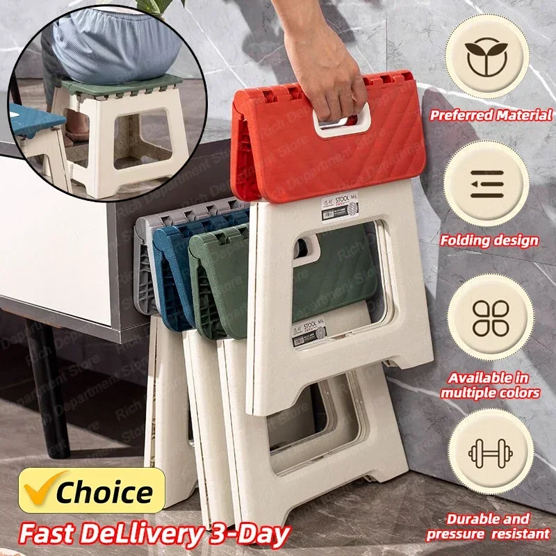 Netflix Thickened Folding Stool Mini Portable Outdoor Picnic Camping Chair Portable Bench Train Mat Stool Gifts