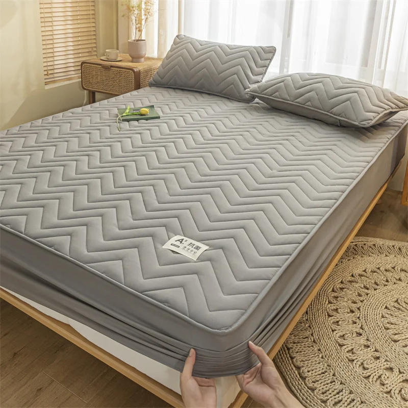 Sheets,Quilted Thick Fitted Bed Sheet with Elastic Band