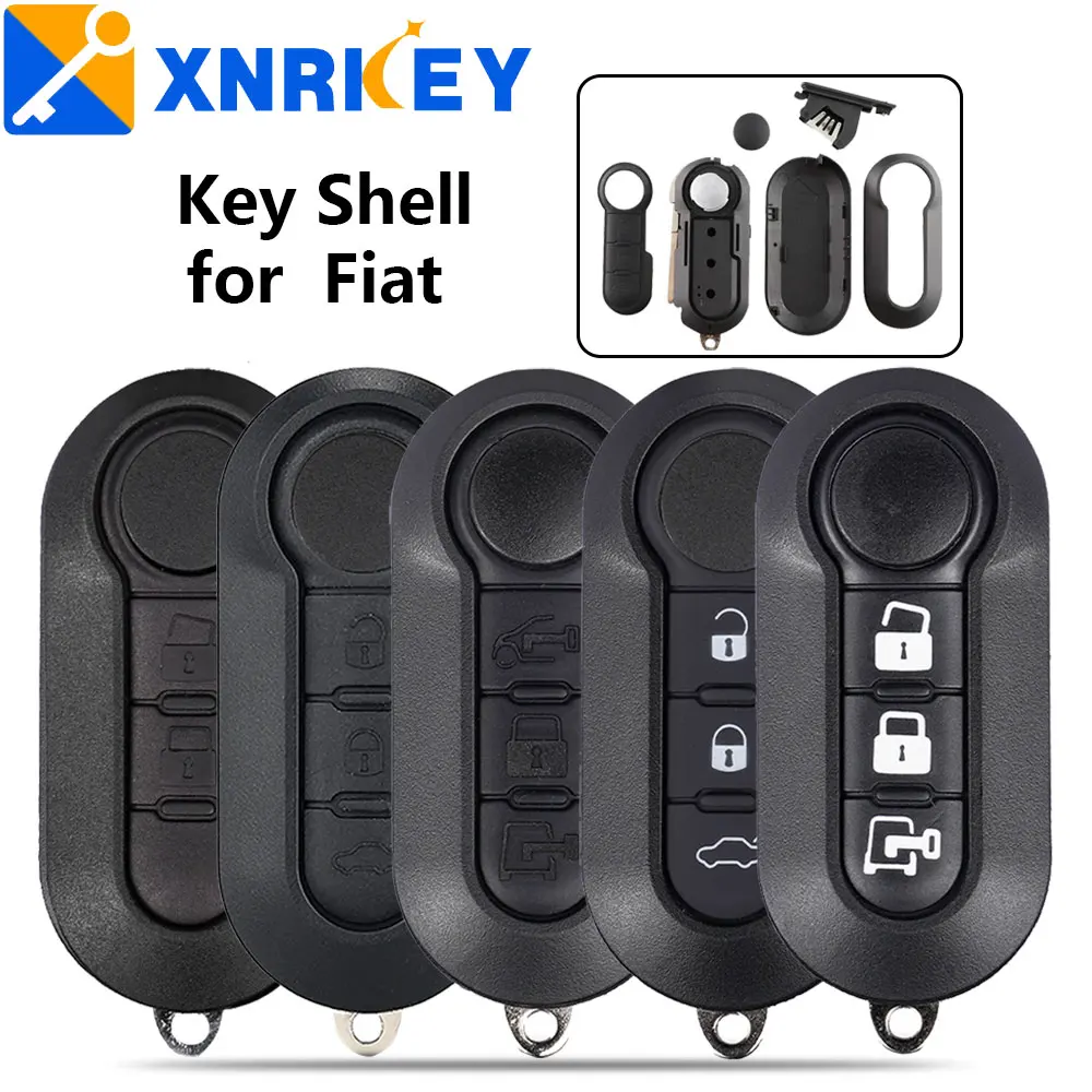 

XNRKEY 2/3 Button Flip Folding Remote Car Key Shell Fob for Fiat 500 Panda Punto Bravo Ducato Stilo Key Case Cover SIP22 Blade