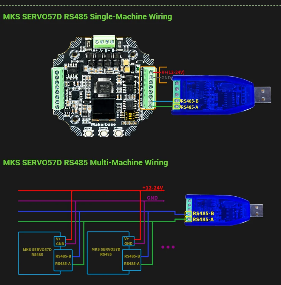 Makerbase MKS SERVO57D PCBA NEMA23 Closed-Loop-Schrittmotortreiber CNC 3D-Drucker für Gen_L FOC Leise und Effizient – Detail 9