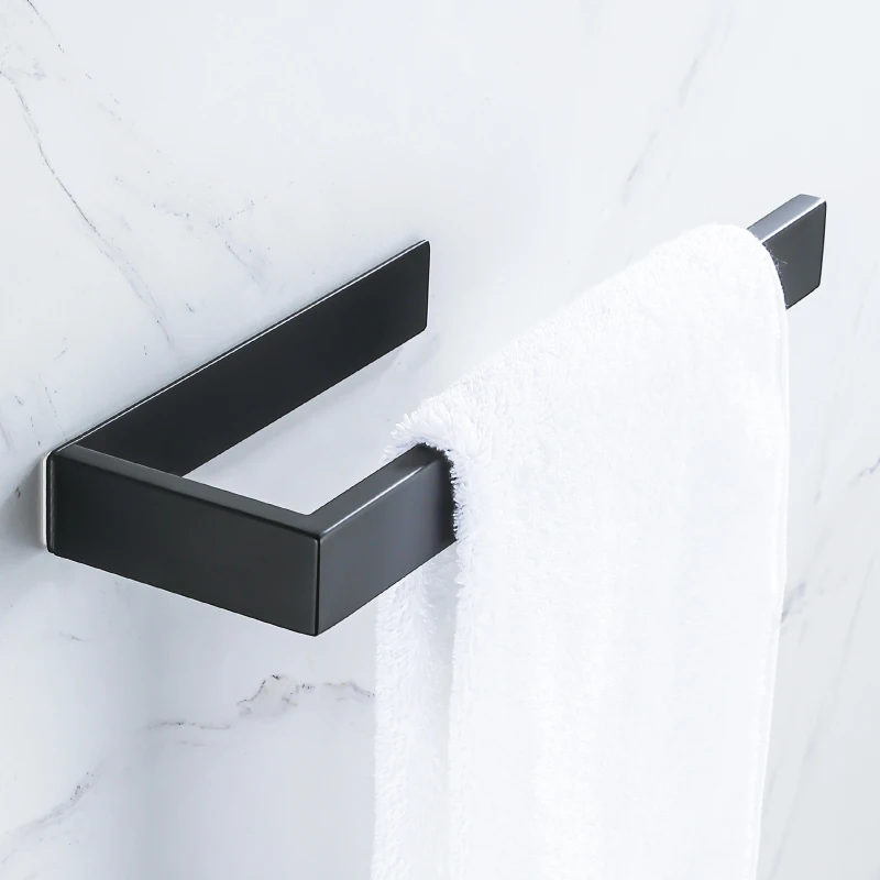 

Adhesive Paper Towel Holder Kitchen Organizer Black Stainless Steel Wc Accessories Bathroom Storage Tissue Hanger Towel Shelves