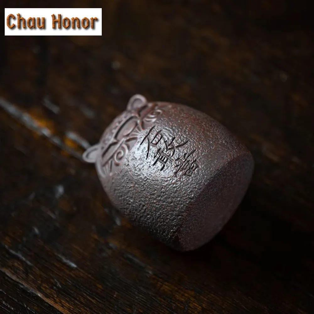 Yixing Boutique Purple Clay Tea Pet Ornaments Handmade Shigandang Tiger Sculpture Crafts Teaware Decoration Accessories Gifts