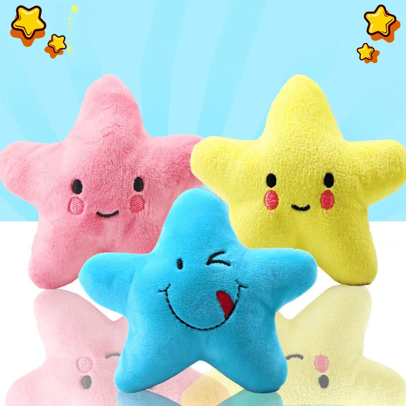 

1pc Creative Cartoon Plush Dog Toy Star Shape Bite-Resistant Pet Chew Toy Pet Squeaky Toys Pet Supplies Dog Favors