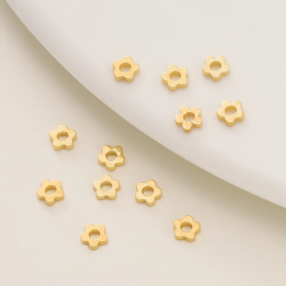20 Stück/Lot 14/18K vergoldete Blumenform-Abstandsperlen für DIY-Halsketten, Armbänder, Schmuckherstellung, Zubehör – Detail 6