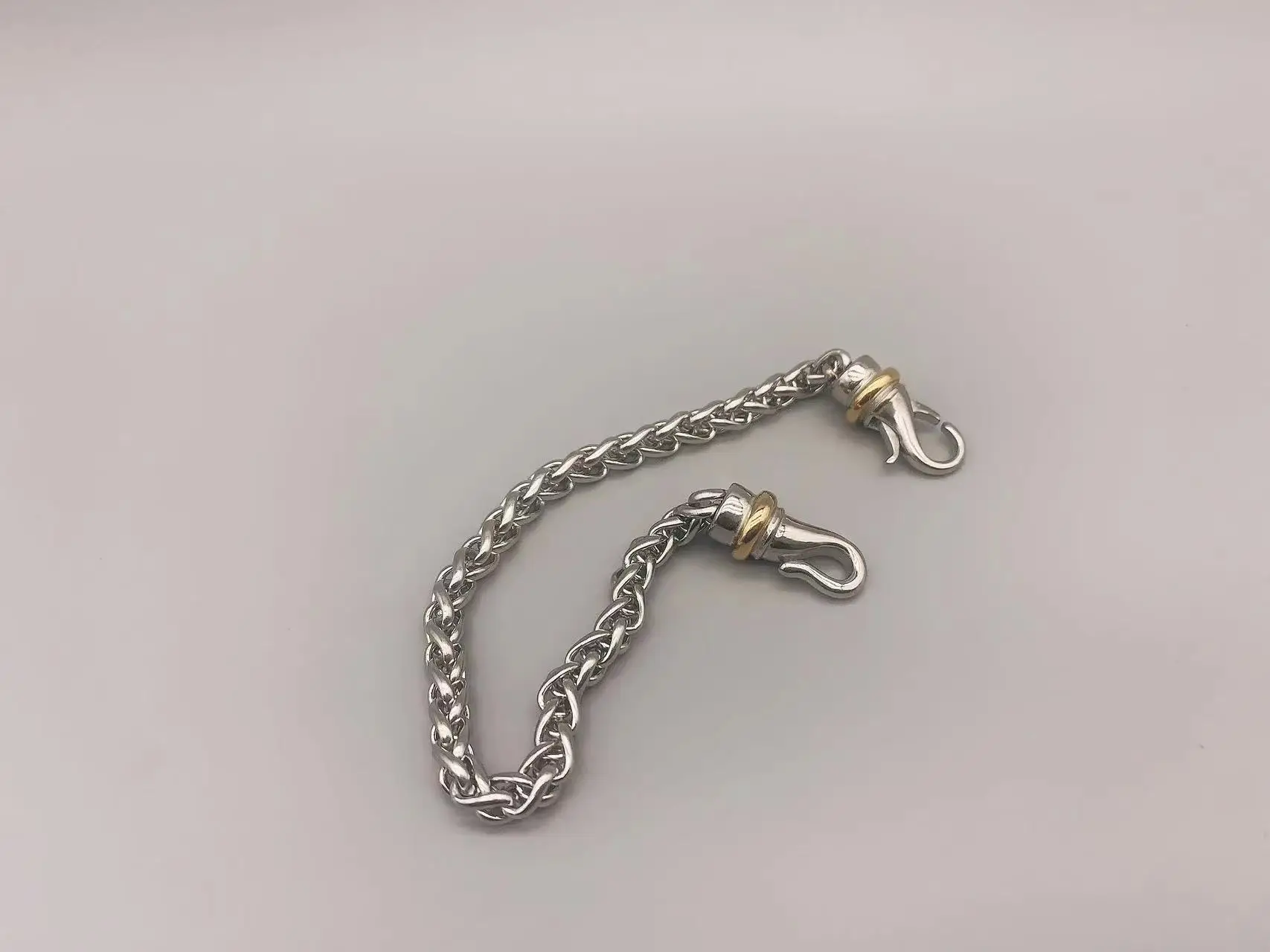 Le Han Jewelry Silver Twist Chain Men Bracelet With Lobster Clasp