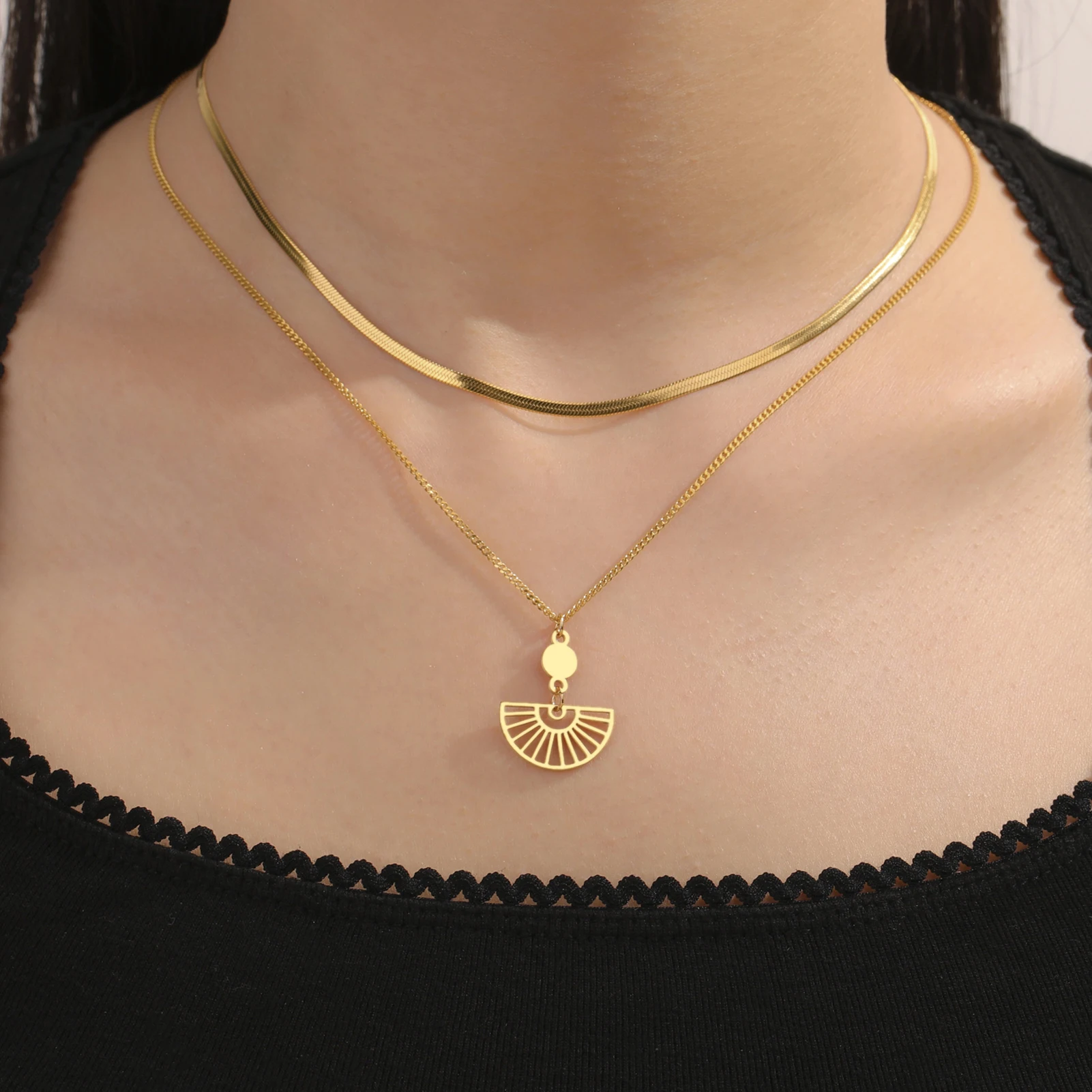5 stücke Edelstahl Runde Charms Für Schmuck Machen Anschlüsse Diy Halskette Ohrring Geometrische Anhänger Zubehör Großhandel – Detail 6