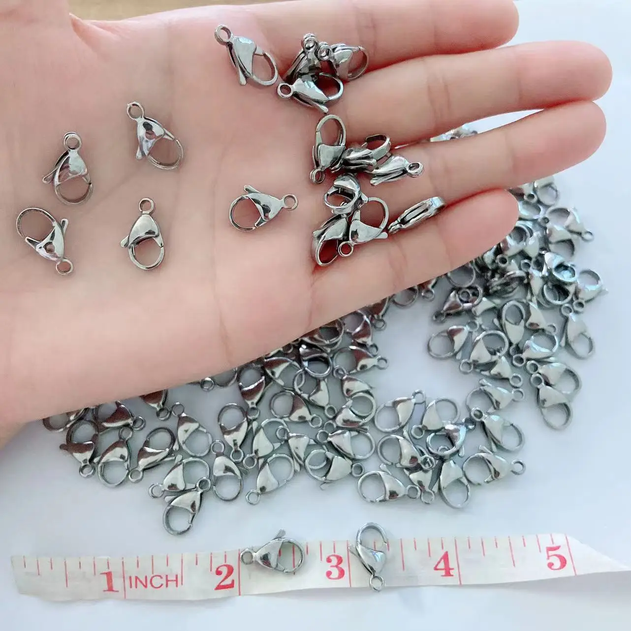

200pc Stainless Steel Lobster Claw Clasps Hooks For Bracelet Necklace Chain End Connectors Jewelry Making Accessories And 100 PC