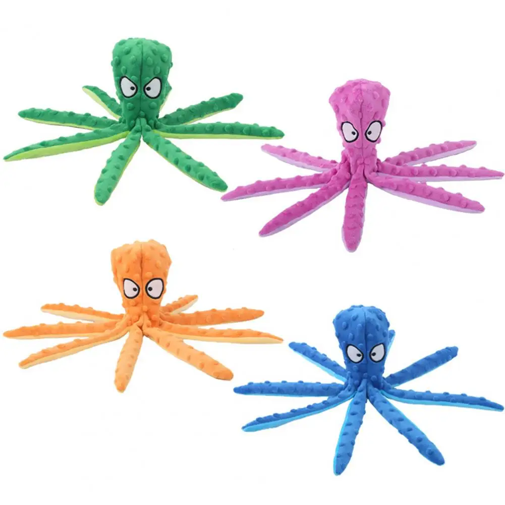 Dog Toy Bite Resistant Plush Safe Octopus Puppy Toy for Home 5