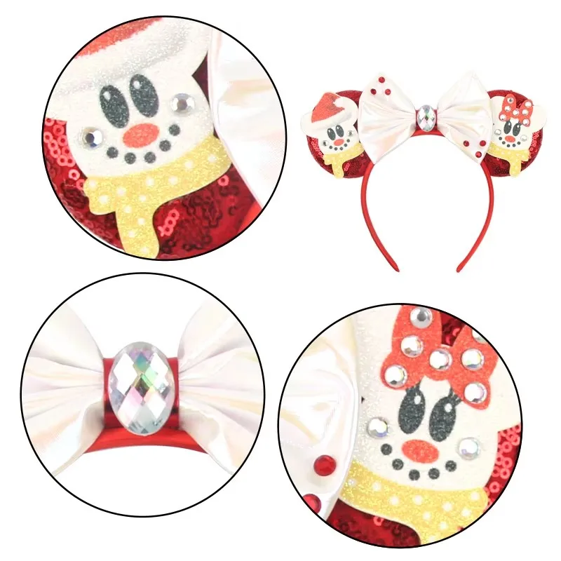 Christmas Headband Kids Adult Santa Claus Elk Hair Clip Disney Mouse Ears Headband Christmas Festival Party