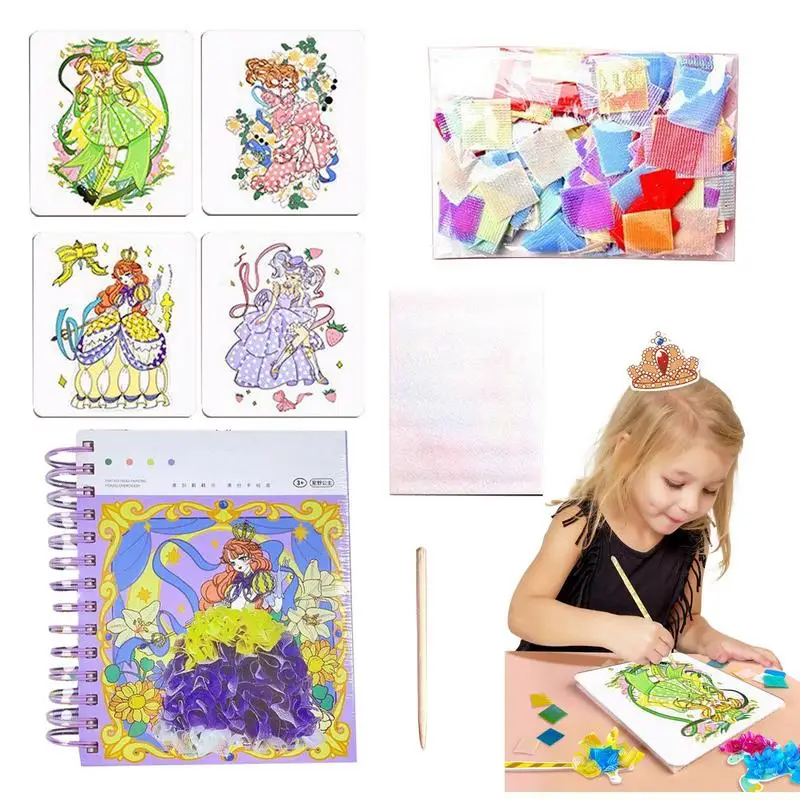 

Fabric Art Frenzy Princess Dress-Up DIY Poke Fun Toys Educational Poke Painting Hand-Made DIY Crafts For Kids Arts And Crafts