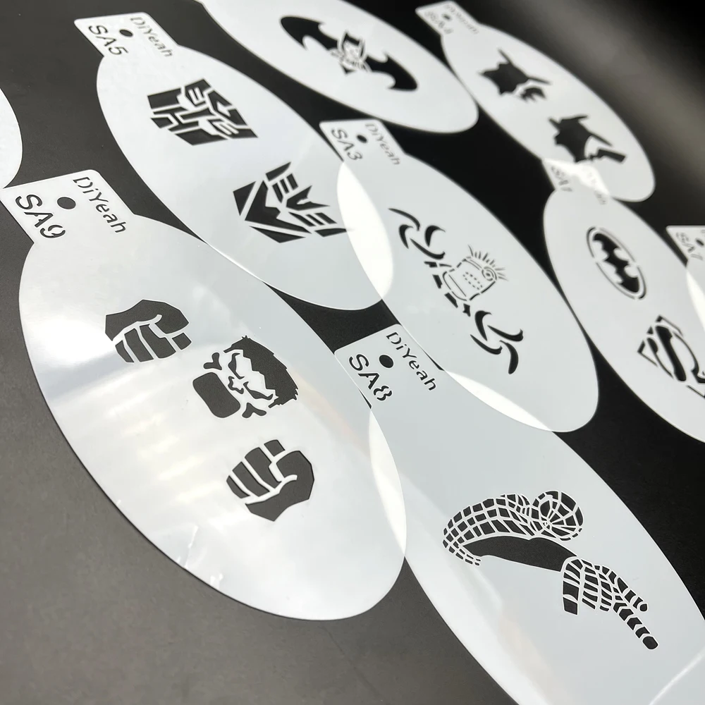 Body Paint Stencils Cartoon face painting template,henna tattoo stencils