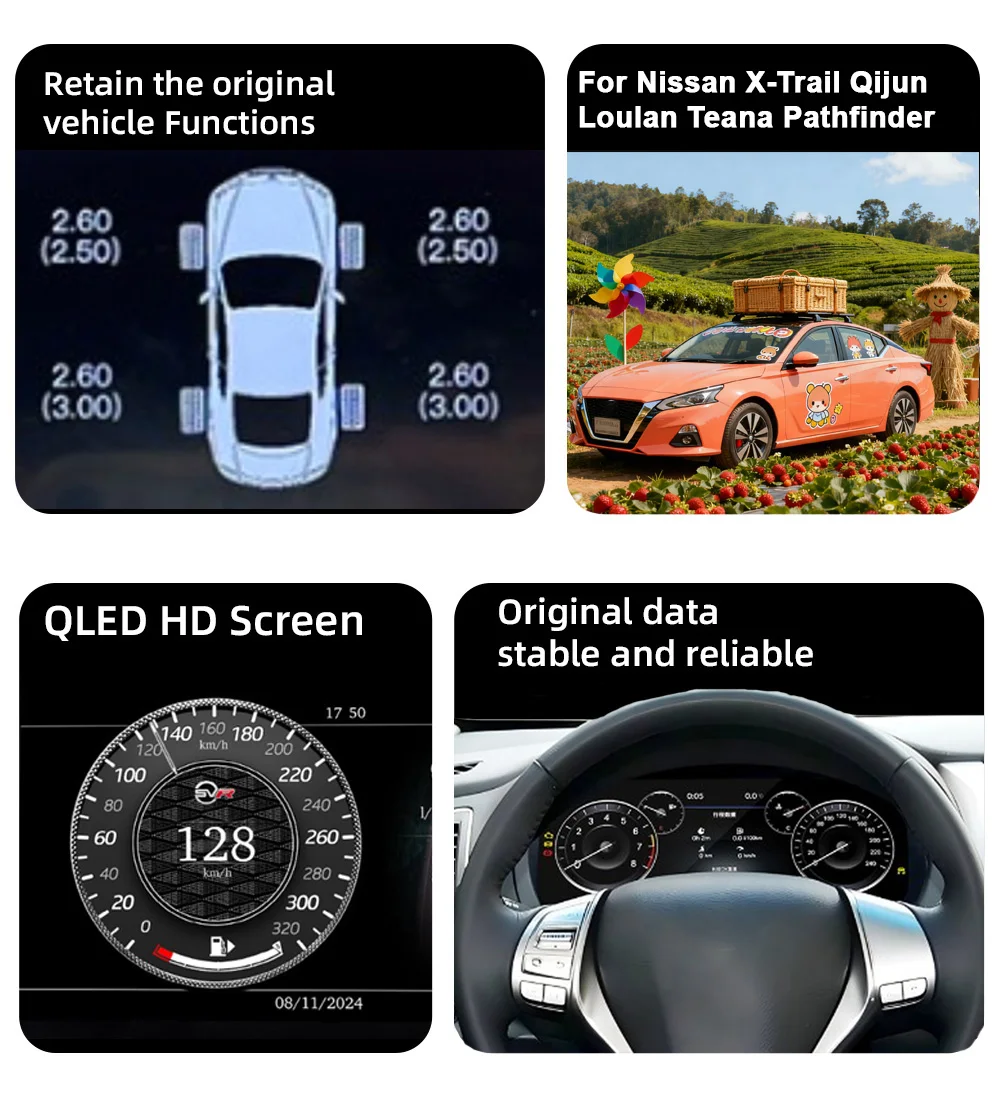 Digital Instrument Cluster For Nissan X-Trail Qashqai Murano Teana Pathfinder Wi