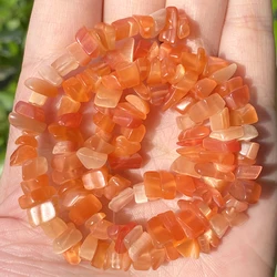 Natural Gemstone Chip Beads for DIY Jewelry and Accessories (Orange cat eye)