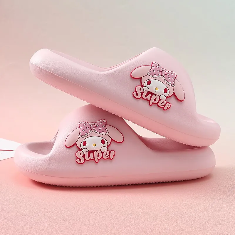 Summer Bathroom Household Slippers For Women Men Flat Non-Slip Cartoon Flip-Flops Beach Women'S Sandals Indoor And Outdoor