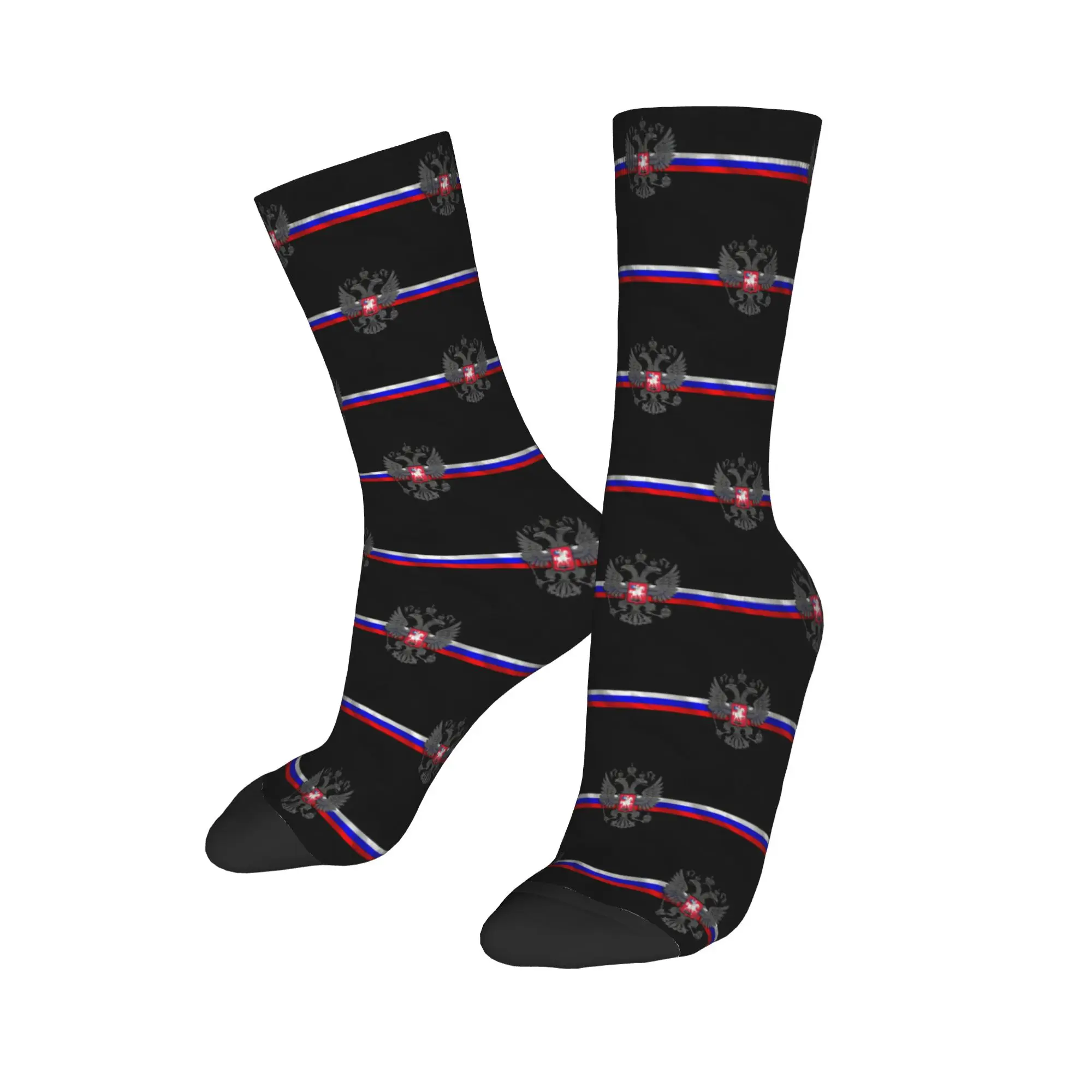 Retro Soviet Flag Crew Socks - Warm Fashionable Hammer and Sickle Design