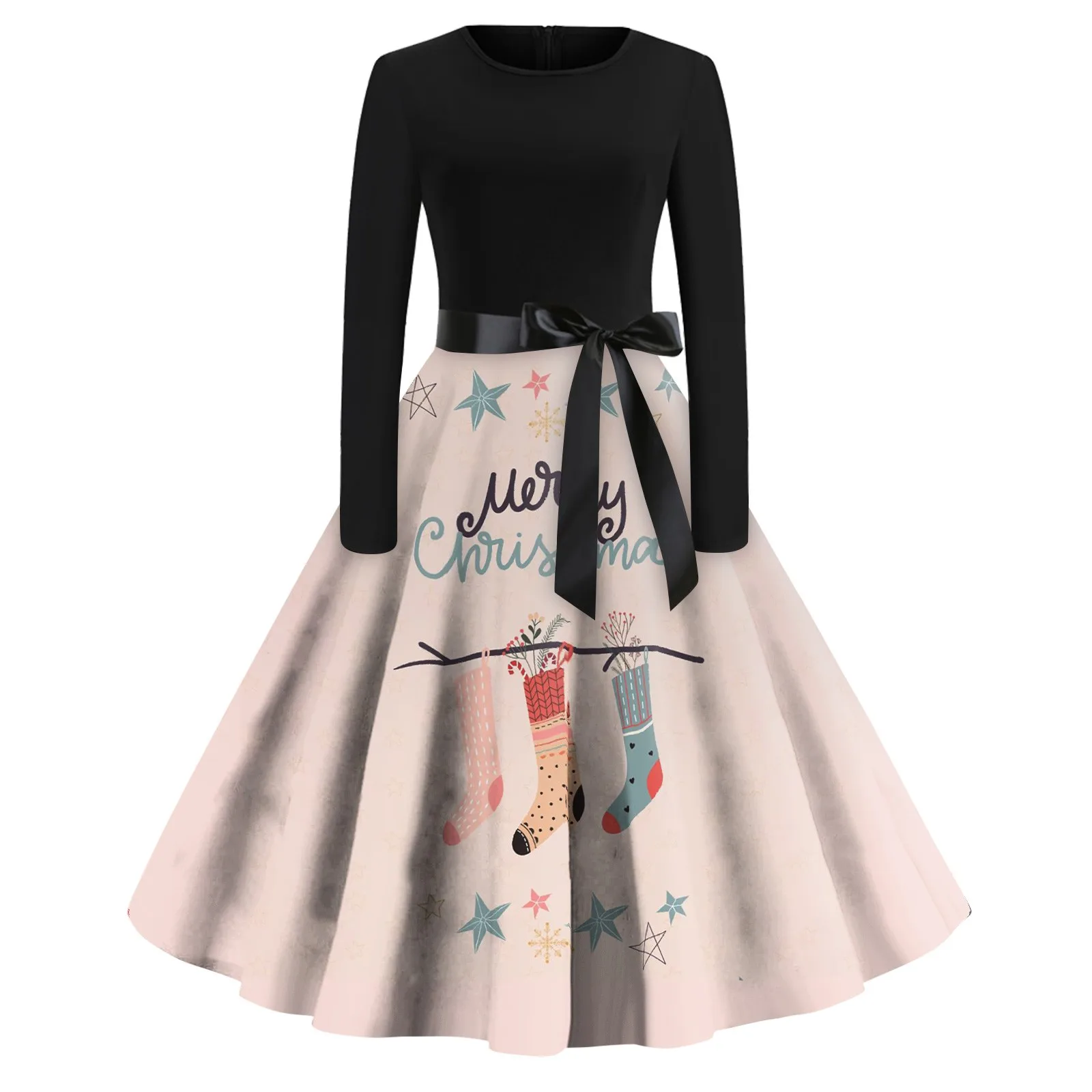 

Женское платье с длинным рукавом, с принтом