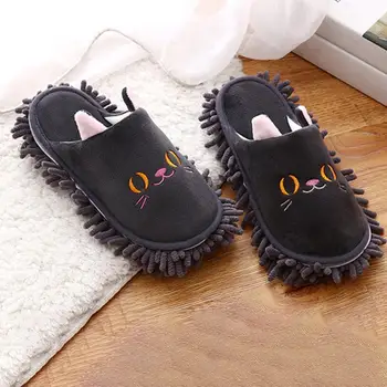 세탁 가능한 먼지 걸레 슬리퍼 신발, 집 먼지 슬리퍼, 극세사 클리너, 발 신발 커버, 바닥 먼지 제거용 게으른 발, 1 쌍
